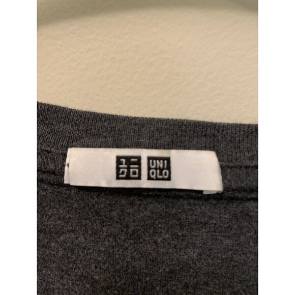Uniqlo Dark Gray Long Sleeve V-Neck Top Women's Size M - Picture 3 of 4